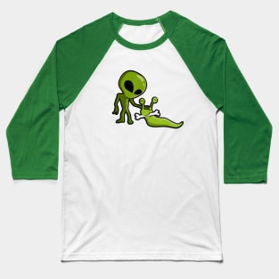 Green Alien with pet Baseball T-Shirt